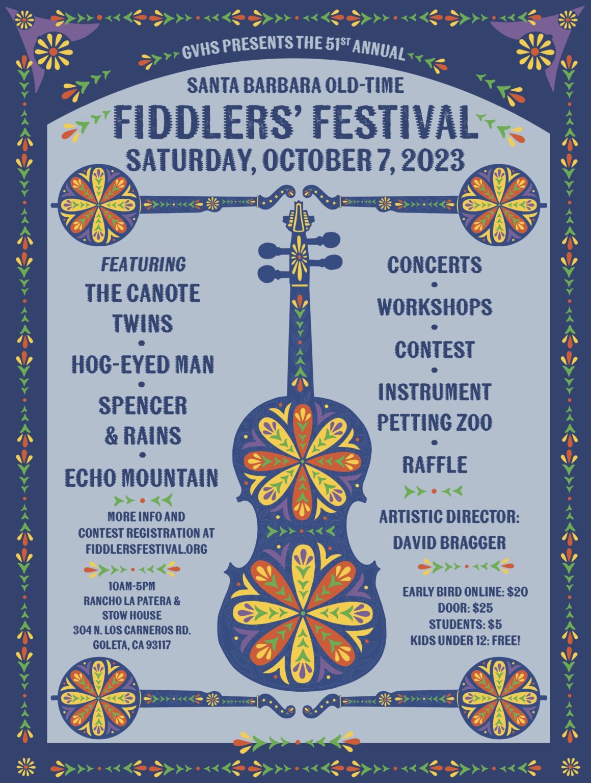 Santa Barbara Fiddlers Festival 2023 poster